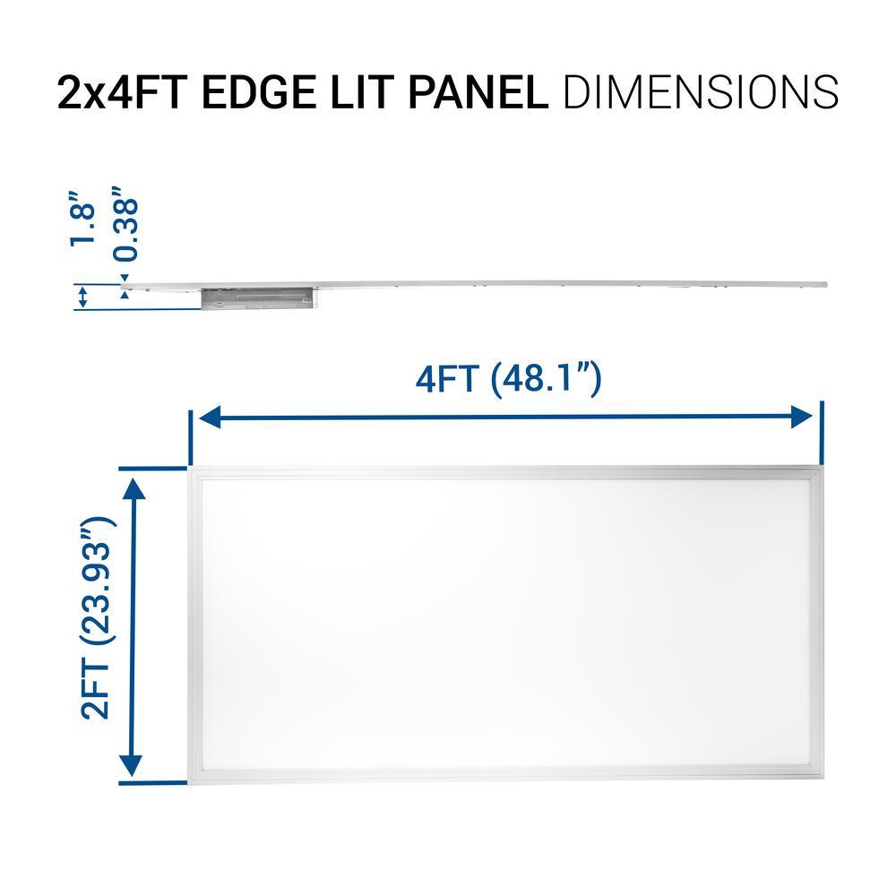 2 ft. x 4 ft. White Integrated LED Dimmable Edge Lit Panel, 5000K (4-Pack) - Super Arbor