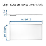 2 ft. x 4 ft. White Integrated LED Dimmable Edge Lit Panel, 5000K (4-Pack) - Super Arbor
