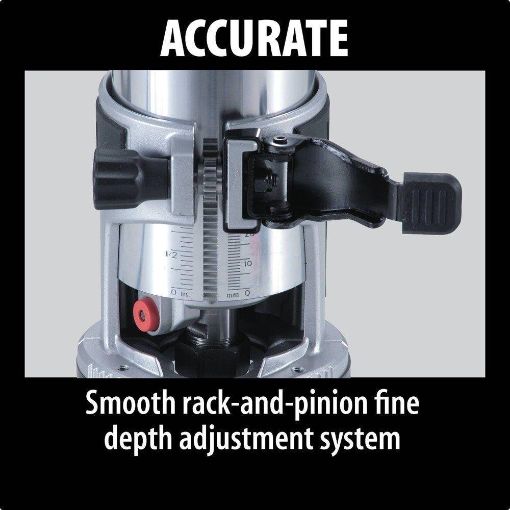 6.5 Amp 1-1/4 HP Corded Fixed Base Variable Speed Compact Router with Quick-Release - Super Arbor