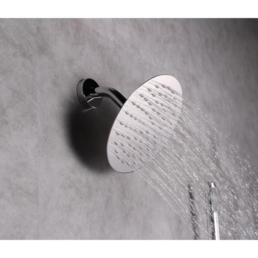 Rain 2-Handle Tub and Shower Faucet System with 3-Setting with 304T Stainless Steel in Chrome (Valve Included) - Super Arbor