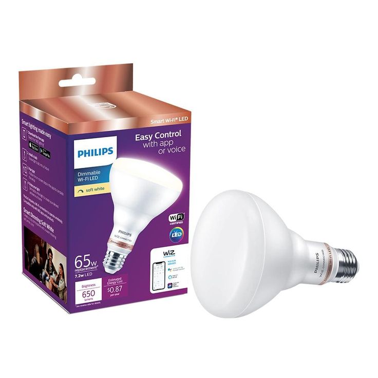 Philips Soft White BR30 LED 65-Watt Equivalent Dimmable Smart Wi-Fi Wiz Connected Wireless Light Bulb