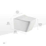 Wall-Hung 1-Piece 1.6 GPF/0.8 GPF High Efficiency Dual Flush Round Bowl Toilet in White Skirted All-in-One Seat Included - Super Arbor