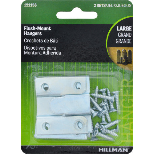 Hillman AnchorWire Silver Flush-Mount Picture Hangers, Large, 3 lb Capacity, 2 Pack