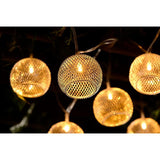 Indoor 12 ft. Battery Operated Metal Integrated LED String Lights (10-Light)