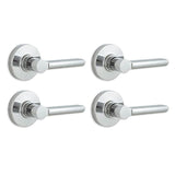 Tonbridge Matte Black Hall and Closet Door Lever with Round Rose (4-Pack)