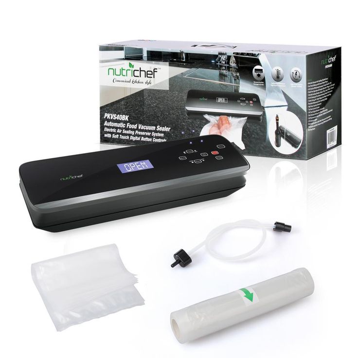 White with Soft Touch Digital Button Controls Food Vacuum Sealer Electric Air Sealing Preserver System