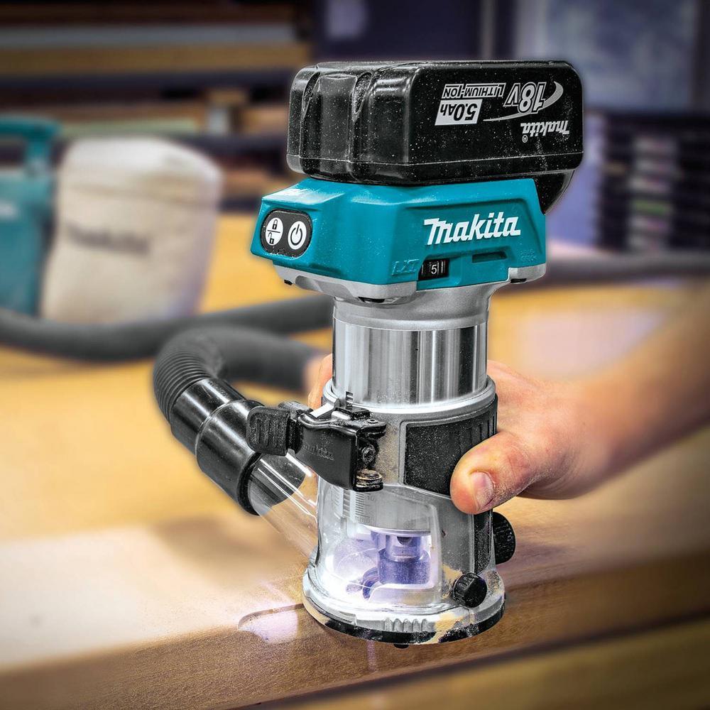 5.0 Ah 18-Volt LXT Lithium-Ion Brushless Cordless Compact Router Kit with Bonus Cordless Jig Saw - Super Arbor