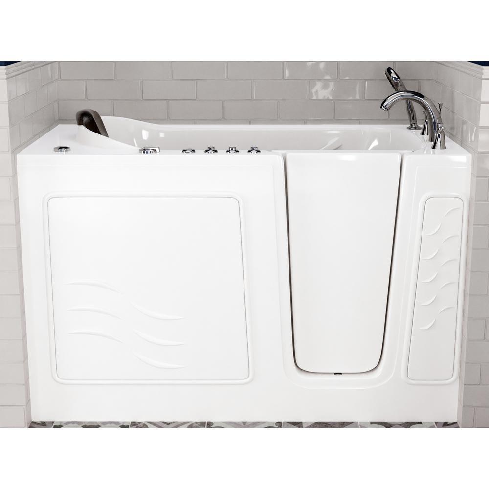 Safe Premier 59 in. Right Drain Walk-in Air and Whirlpool Bathtub in White - Super Arbor