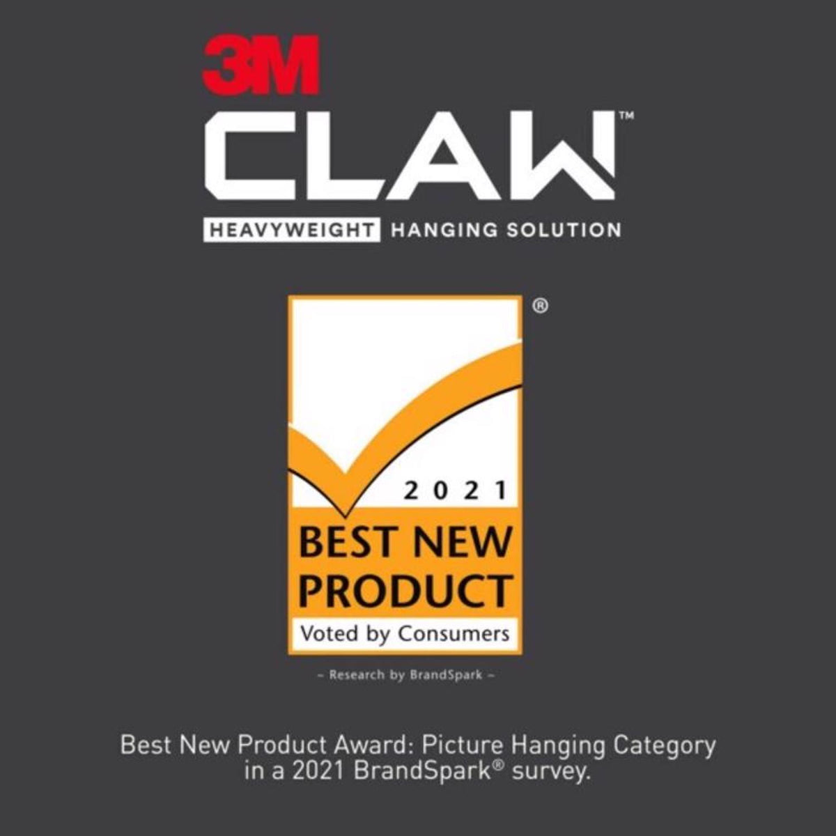 3M Claw Silver Drywall Picture Hanger, 45 lb Capacity, 3-Pack