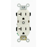 20 Amp Industrial Grade Heavy Duty Self Grounding Duplex Outlet, Ivory - Super Arbor
