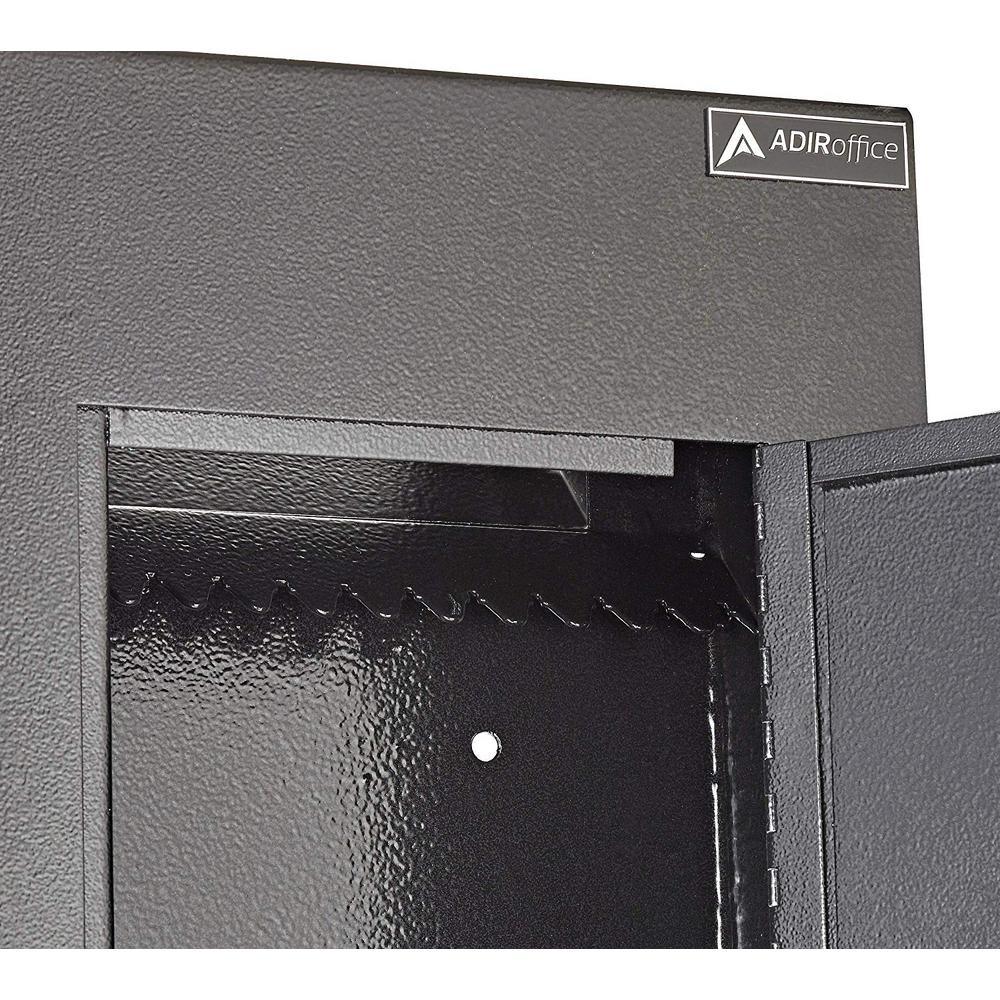 Black Steel Through the Wall Drop Box with Adjustable Chute Mail Receptacle - Super Arbor