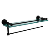 Waverly Place 22 in. L x 5 in. H x 5 in. W Paper Towel Holder with Gallery Clear Glass Shelf in Polished Nickel - Super Arbor
