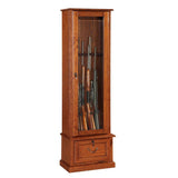 8 Gun Key Locking Gun Cabinet in Brown - Super Arbor