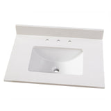 25 in. W x 19 in. D Marble Vanity Top in Carrara with White Single Trough Sink - Super Arbor