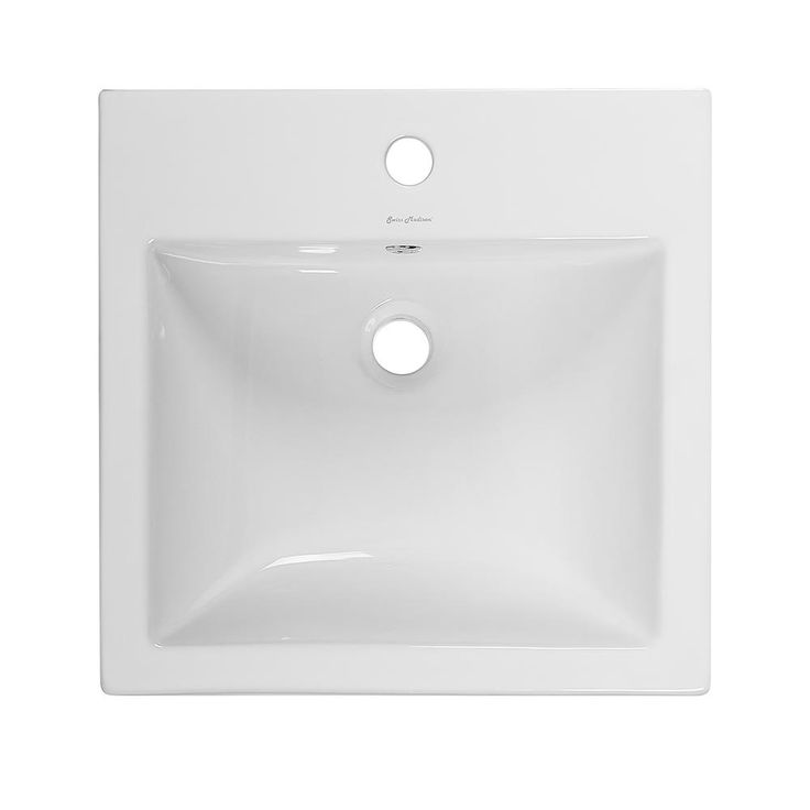 Swiss Madison Voltaire 18 in. Square Ceramic Vessel Sink in Glossy White
