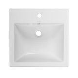 Swiss Madison Voltaire 18 in. Square Ceramic Vessel Sink in Glossy White