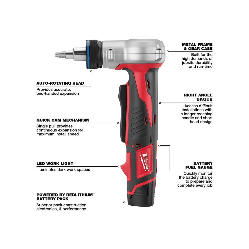 M12 12-Volt Lithium-Ion Cordless ProPEX Expansion Tool Kit W/ M12 PVC Pipe Shear - Super Arbor