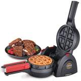 5 in. 900-Watt Black Belgian Stuffler Stuffed Waffle Maker