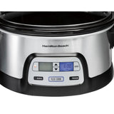 FlexCook 6 Qt. Silver Programmable Slow Cooker with Temperature Controls