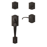 Custom Camelot Aged Bronze Single Cylinder Door Handleset with Whitney Door Lever - Super Arbor
