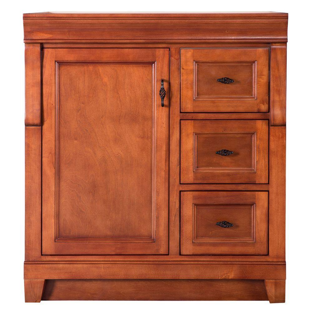 Naples 30 in. W Bath Vanity Cabinet Only in Distressed Grey with Right Hand Drawers - Super Arbor