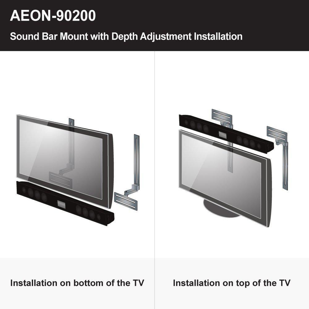 Soundbar Speaker Mount with Depth Adjustments for TV Wall Mount Brackets by Aeon - Super Arbor