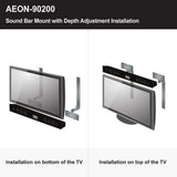 Soundbar Speaker Mount with Depth Adjustments for TV Wall Mount Brackets by Aeon - Super Arbor