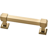 Classic Square 3 in. (76mm) Center-to-Center Classic Satin Nickel and Clear Glass Bar Drawer Pull - Super Arbor