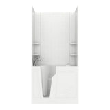 Rampart 3.9 ft. Walk-in Whirlpool and Air Bathtub with 4 in. Tile Easy Up Adhesive Wall Surround in White - Super Arbor