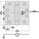 4 in. Satin Chrome Adjustable Spring Door Hinge