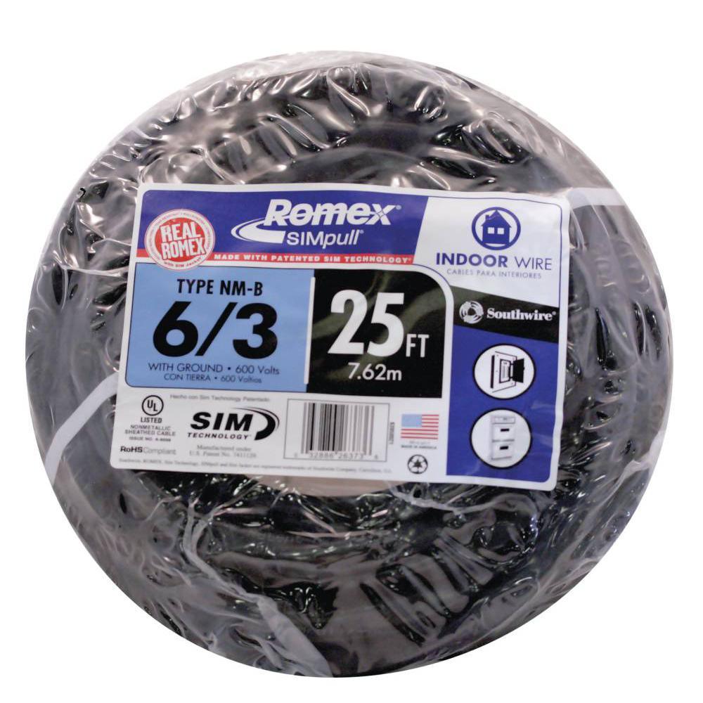 75 ft. 6/3 Stranded Romex SIMpull CU NM-B W/G Wire