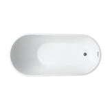 Bourges 55 in. Acrylic Flatbottom Bathtub in White - Super Arbor