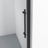 60 in. W x 59 in. H Sliding Frameless Bathtub Door in Matte Black with Clear Glass and Handle - Super Arbor