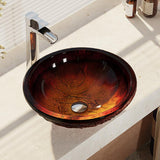 Glass Vessel Sink in Crystal with R9-7007 Faucet and Pop-Up Drain in Chrome - Super Arbor