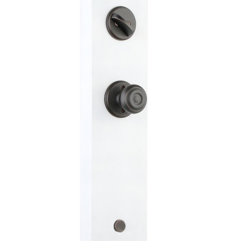 Addison Aged Bronze Single Cylinder Deadbolt with Georgian Knob Door Handleset - Super Arbor