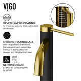 MatteShell Rectangular Vessel Bathroom Sink in Black and Lexington cFiber Faucet in Matte Gold/Matte Black - Super Arbor