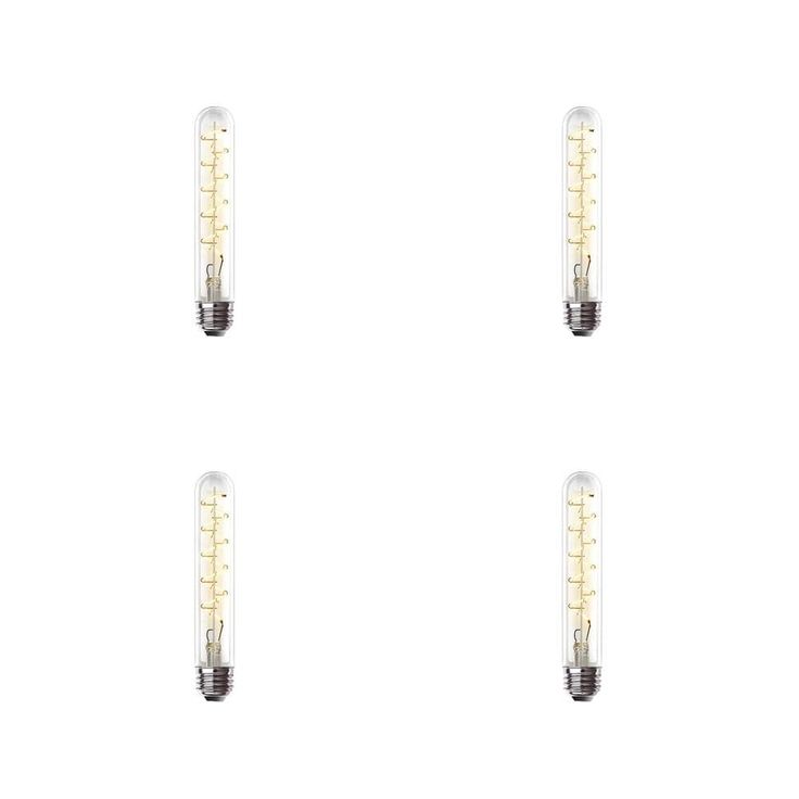 Feit Electric 40W Equivalent T10 Dimmable LED Clear Glass Vintage Edison Large Light Bulb w/ Spiral Filament Bright White (12-Pack)