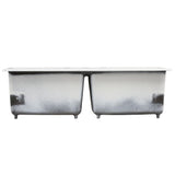 Brookfield Undermount Cast Iron 33 in. 5-Hole Double Bowl Kitchen Sink in White - Super Arbor