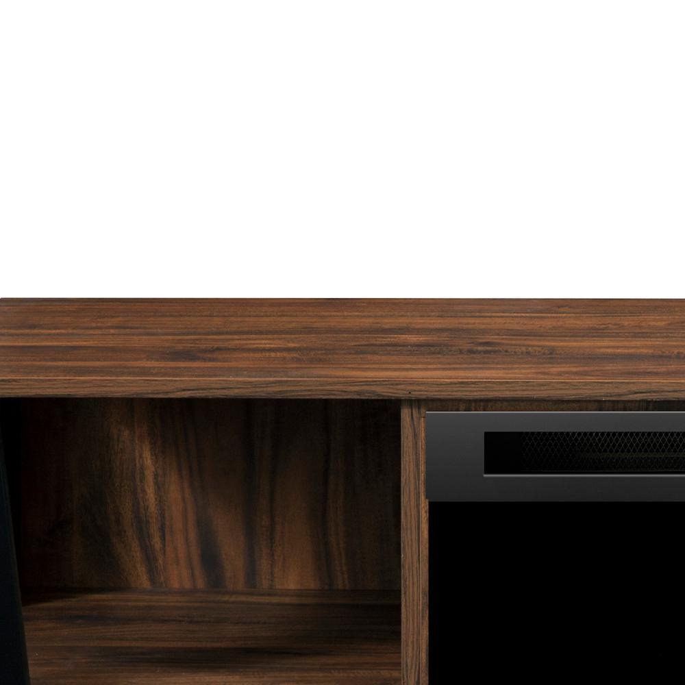 Arlo 60 in. Media Console in Walnut with 26 in. Electric Fireplace with Logs - Super Arbor
