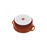 6 qt. Oval Cast Aluminum Nonstick Dutch Oven in Orange with Lid