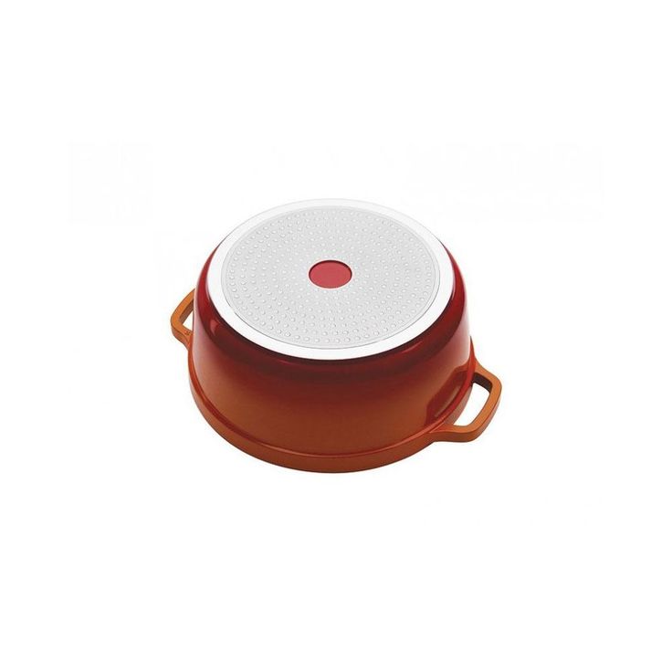 6 qt. Oval Cast Aluminum Nonstick Dutch Oven in Orange with Lid