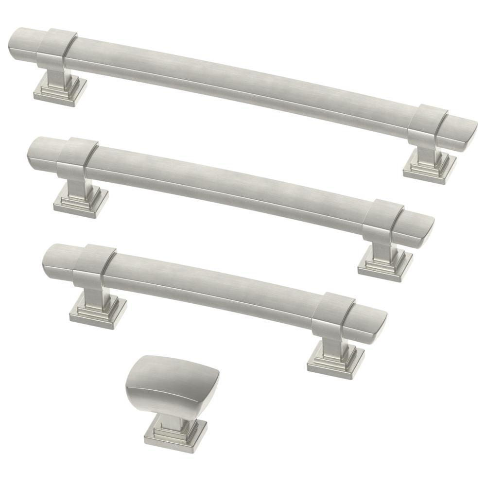 Wrapped Square 3 in. (76mm) Center-to-Center Satin Nickel Drawer Pull - Super Arbor