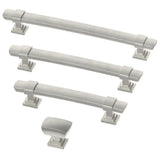 Wrapped Square 3 in. (76mm) Center-to-Center Satin Nickel Drawer Pull - Super Arbor