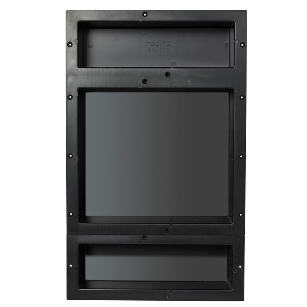 Redi Niche 16 in. x 26 in. Triple Shower Niche Set in Black - Super Arbor