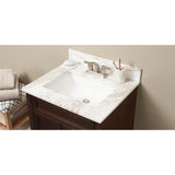 25 in. W Marble Single Sink Vanity Top in Arabescato Venato with White Sink - Super Arbor