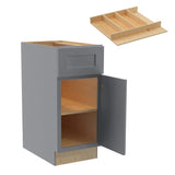 Home Decorators Collection Newport 15 in. W x 24 in. D x 34.5 in. H Assembled Plywood Base Kitchen Cabinet in Pearl Gray with Utility Soft Close RH