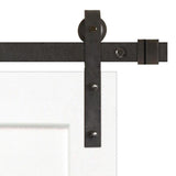 72 in. x 84 in. By-Part Prime 2-Panel Shaker Wood Sliding Barn Door with Bronze Hardware Kit - Super Arbor