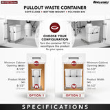 Rev-A-Shelf 20-Quart Plastic Pull Out Trash Can
