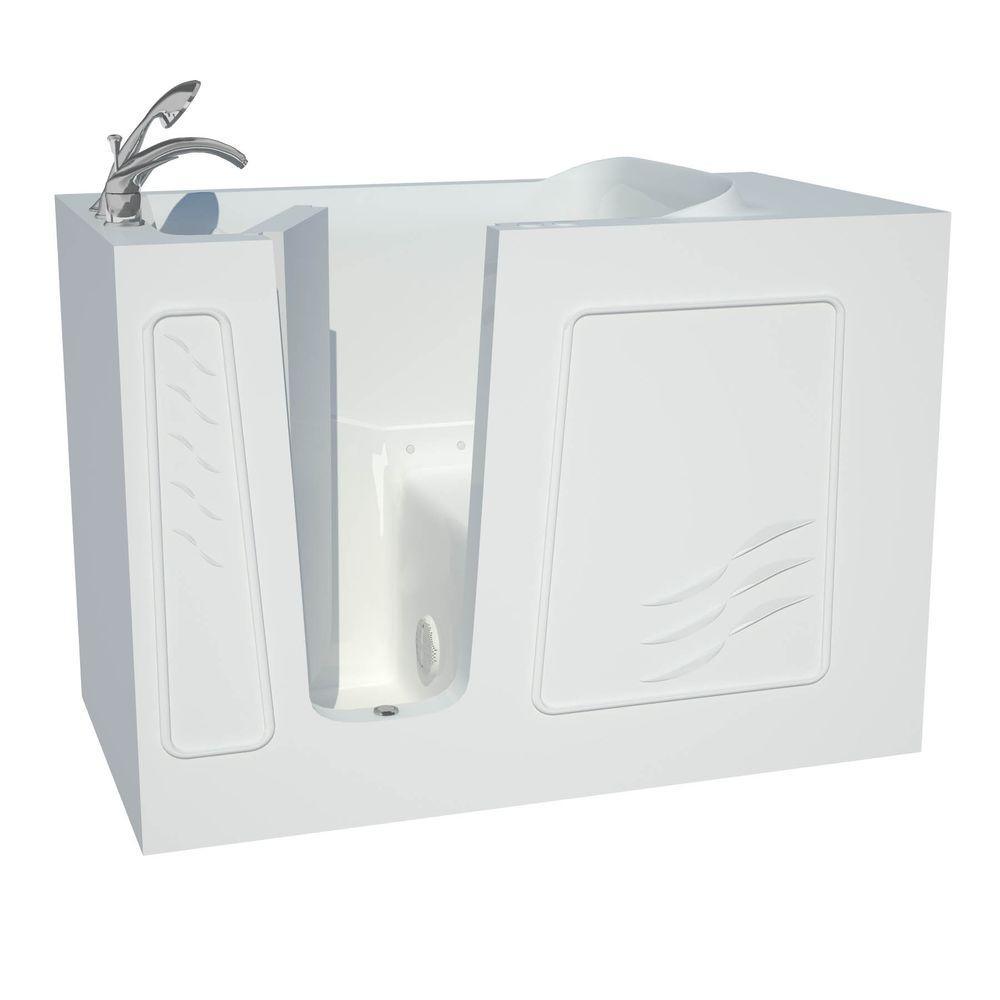 Builder's Choice 53 in. Right Drain Quick Fill Walk-In Air Bath Tub in White - Super Arbor