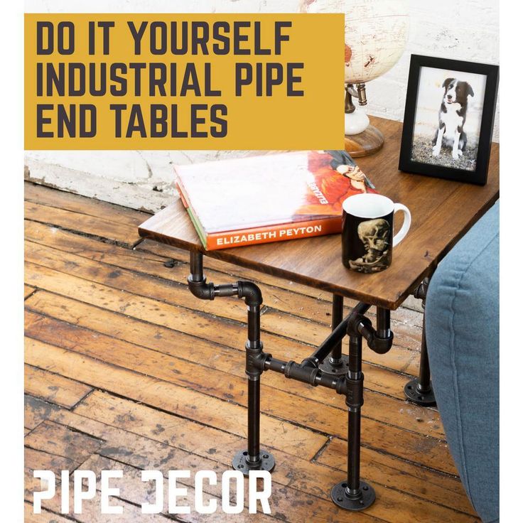 1/2 in. Black Pipe 10.5 in. W x 16/5 in. D x 19 in. H Streetlights Design End Table Kit